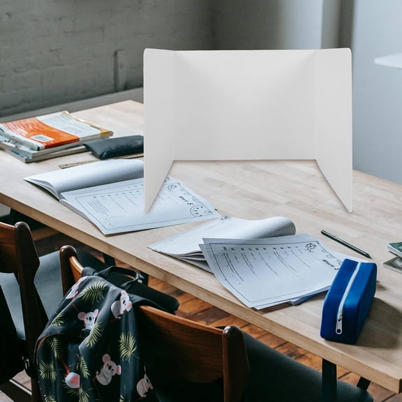REOFLYUP 6Pcs Reusable Plastic Desk Privacy Panels White for Classroom and Testing