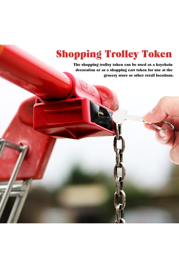6Pcs Shopping Cart Keychains Metal Quarter Holder with Unique Two Shape Design