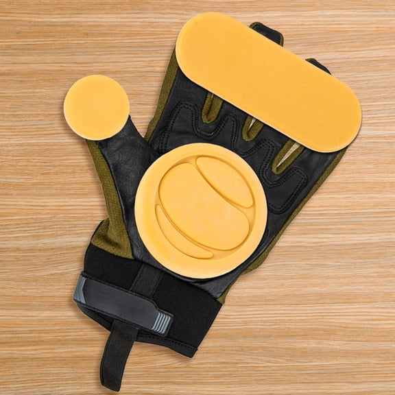 REOFLYUP 6Pcs Skateboard Gloves Sliders with Durable Yellow Protective Pucks for Enhanced Control