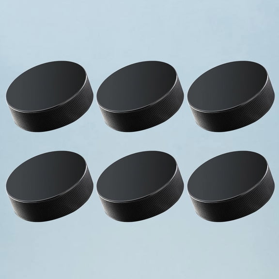 REOFLYUP 6Pcs Standard Ice Hockey Pucks Black High Hardness Durable for Rink and Pond Hockey
