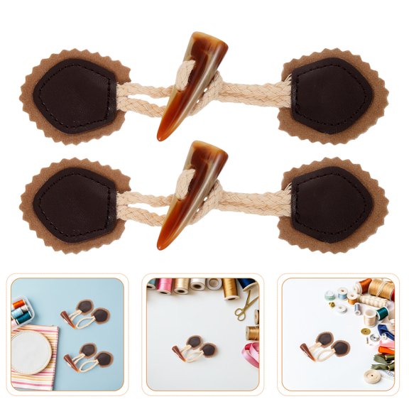 REOFLYUP 6Pcs Wood Toggle Buttons Sew on for Blazer Overcoat Cardigan Accessories