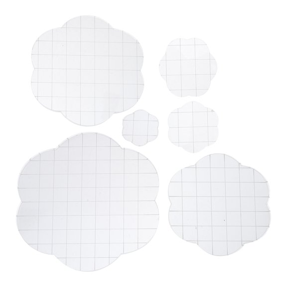REOFLYUP 6Pcs Transparent Acrylic Blocks for Stamping with Grid Lines for Precise Floral Card Making