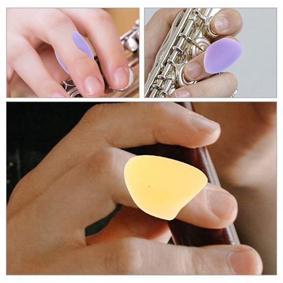 REOFLYUP 8Pcs Silicone Flute Thumb Rest Cushion and Finger Protector Soft Pads for Comfortable Playing