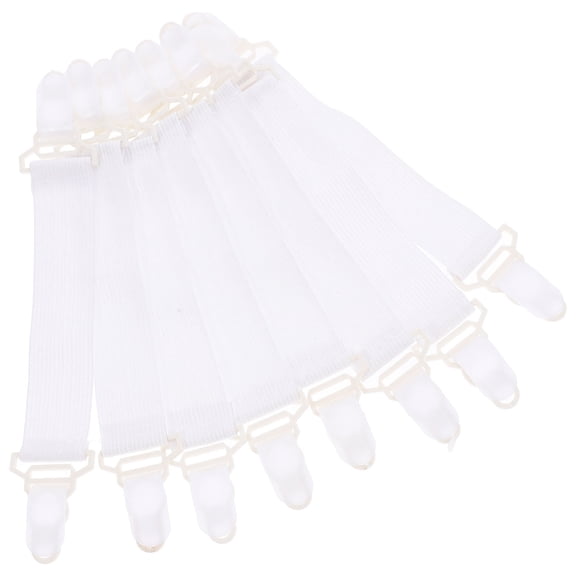 REOFLYUP Bed Sheet Holder Clips with Non-Elastic Bands, White, Secure Bedding Fasteners for Household Use