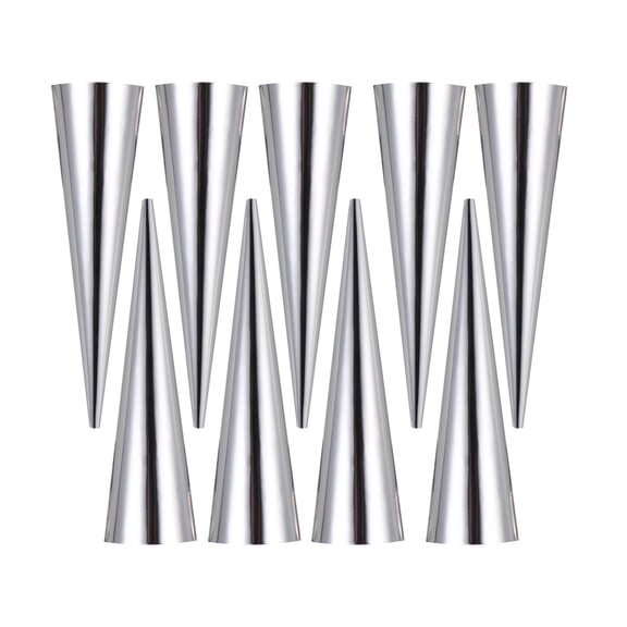 REOFLYUP 9-Piece Large Croissant Bread Baking Molds, 430 Stainless Steel Pastry Roll Forms for Homemade Bakery Bakeware Set