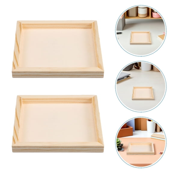 REOFLYUP 9-Piece Wooden Puzzle Sorting Trays Stackable Organizer for Home, Art & Craft Storage in Beige
