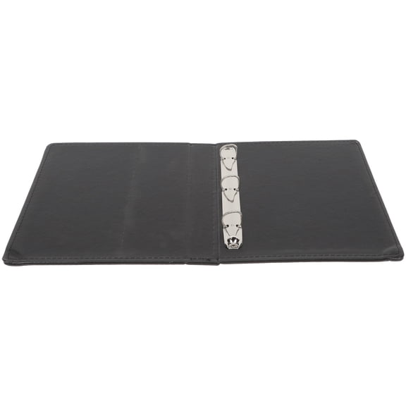 REOFLYUP A5 Black Conference Folder Binder with Clear Transparent Pages for Daily Stamp Collecting and Document Organization