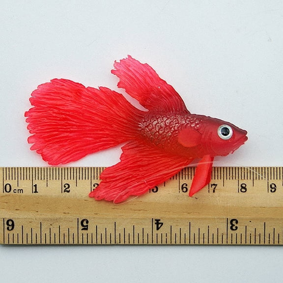 REOFLYUP Artificial Floating Fish Red Betta Fish Tank Decor Glowing Effect 1Pack