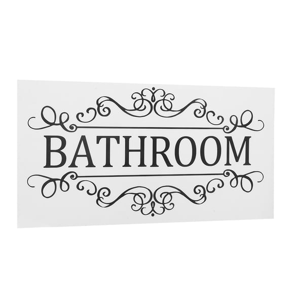REOFLYUP Bathroom Door Sign Wall Sticker, Removable Black Decal for Home, Hotel, Office Restroom Decoration