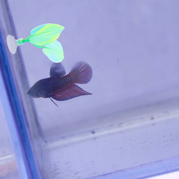 REOFLYUP Betta Spawning Grounds Betta Leaf Hammock Silicone Light Green Double Layer Design 1Pcs