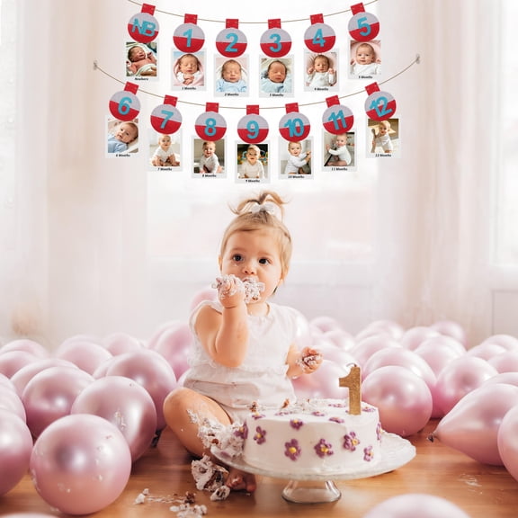 REOFLYUP Birthday Party Banner with Number Clamp Pull Flags for Indoor and Outdoor Decoration