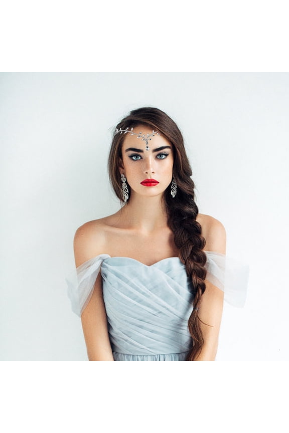 Bridal Plated Rhinestone Chain, Stylish Forehead Headband Jewelry Accessory for Weddings and Special Occasions