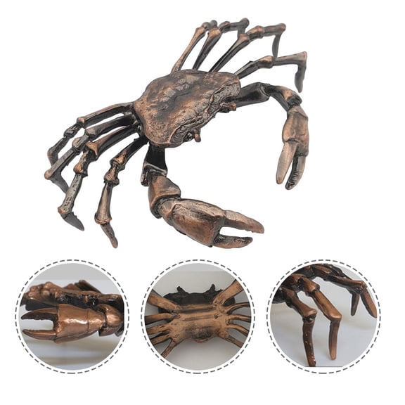REOFLYUP Bronze Animal Figurines Crab Table Decor Artistic Elegant Design for Desktop Decor 1Pcs