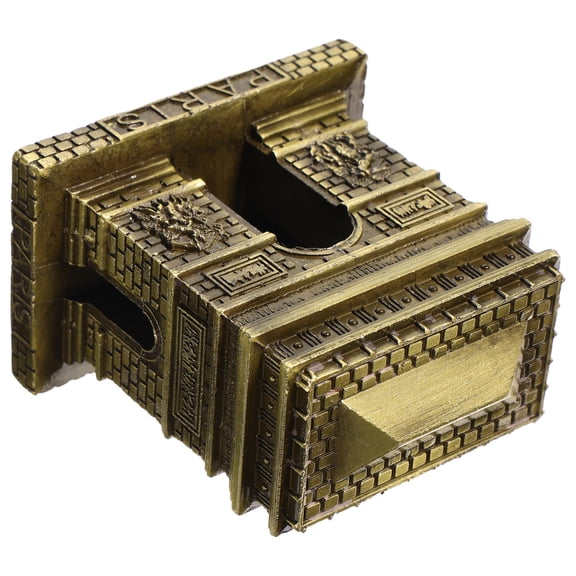 REOFLYUP Brown Metal Decorative Sculpture with Intricate Architectural Design for Home Decor and Artistic Display