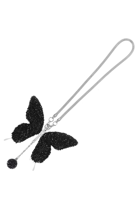 Butterfly Polymer Clay Car Rearview Mirror Charm, Decorative Vehicle Interior Accessory, 1 Piece
