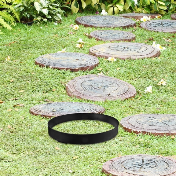 REOFLYUP Reusable Black Plastic Round Concrete Paver Mold, Garden Path Walkway Stepping Stone Form for Yard Patio Paving