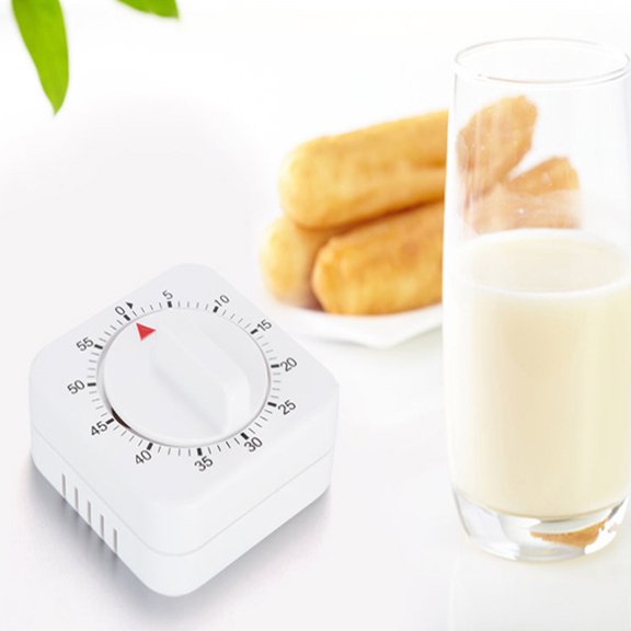 REOFLYUP 60-Minute Mechanical Kitchen Timer White Cooking Timer with Mechanical Drive for Home and Restaurant Use