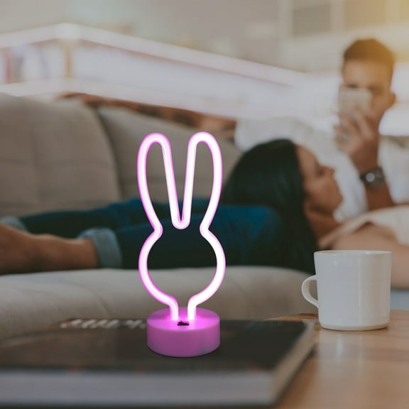 REOFLYUP Creative Neon Lamp LED Neon Light Indoor White Plastic Home Decor 1Pack