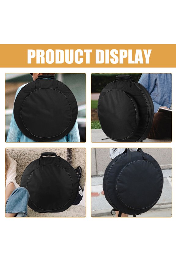 Cymbal Organizer Backpack Black with Sponge Inserts for Secure Storage and Easy Transport