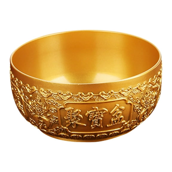 REOFLYUP Decorative Brass Cornucopia Bowl with Unique 3D Relief for Table Display