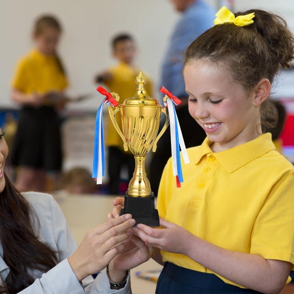 REOFLYUP Large Golden Metal Trophy Cup for Sports Celebration and Competition Award