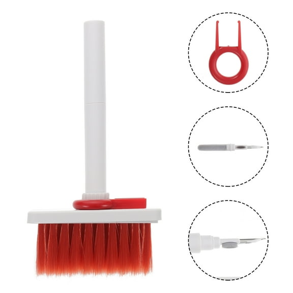 REOFLYUP Red Plastic Desktop Cleaning Brush Set for PC Cooling Fans, Electronics Maintenance and Dust Removal Tools