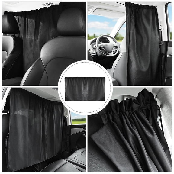 REOFLYUP Black Detachable Car Curtain Privacy Panel Sun Shade Vehicle Interior Divider for Auto Window
