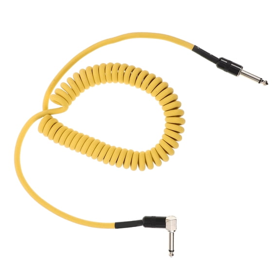 REOFLYUP Electric Guitar Guitar Patch Cable in Yellow with Spring Coil Design for Touring and Rehearsal Use