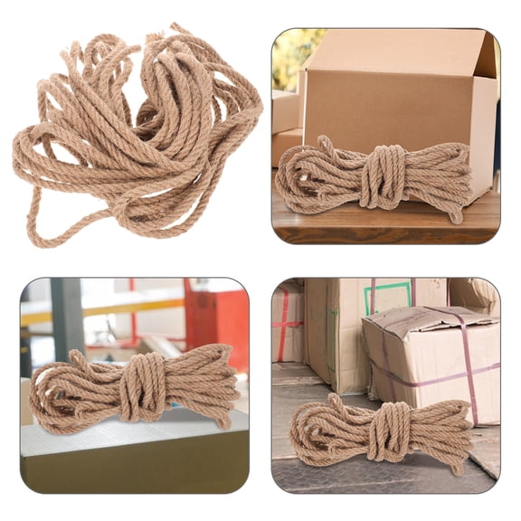 REOFLYUP Extended Length Jute Rope Light Brown Packing Rope with Quick Use and Heavy Duty Strength