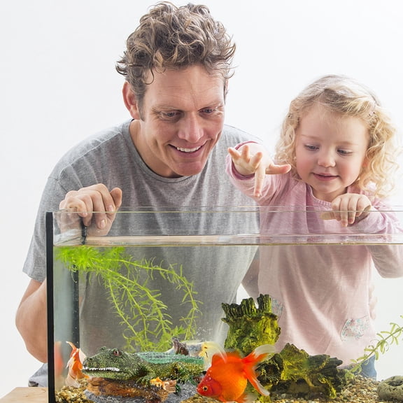 REOFLYUP Fish Tank Landscaping Decoration Crocodile Adornment Green 1Pcs for Fish Keepers