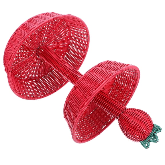 REOFLYUP Fruit And Snack Basket Strawberry Shaped Storage Basket Red PP Plastic For Home Use 1Set