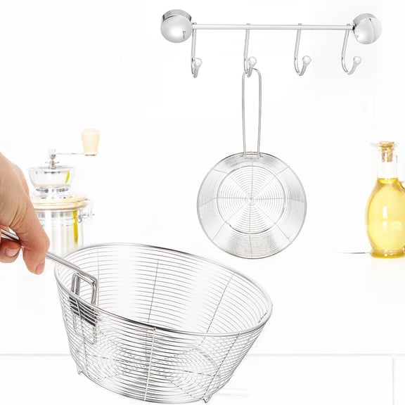 REOFLYUP Frying Strainer Basket Mini Fry Basket for Serving with Round Handle for Chefs 1Pcs