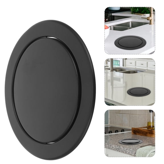 REOFLYUP Flush Stainless Steel Trash Can Lid Recessed Countertop Swing Balance Flap Cover