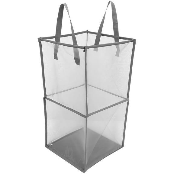 REOFLYUP Grey Mesh Laundry Hamper Liner Replacement Breathable Basket for Home Use