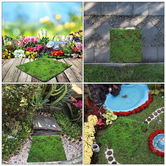 REOFLYUP Durable Green Artificial Moss Grass Mat for Patio Balcony and Garden Decor