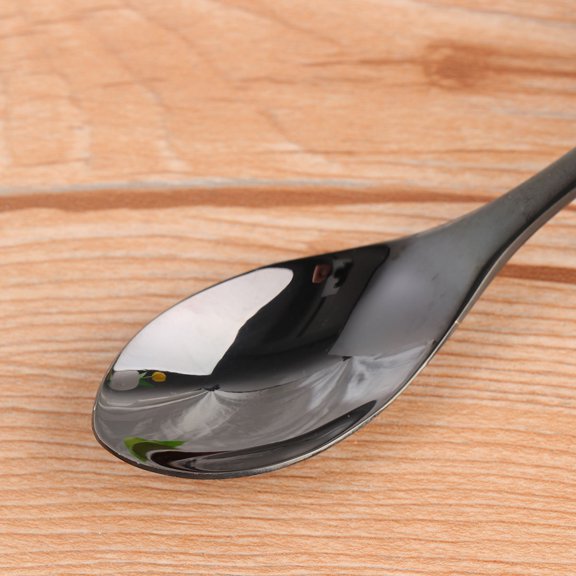 REOFLYUP Hotel Tableware Black Stainless Steel Teaspoon Titanium Plated Mirror Polished Design