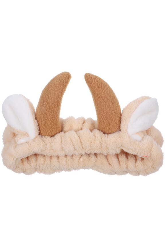 Soft Khaki Flannel Headband for Face Washing and Makeup, Comfortable Stretchy Hair Band for Styling and Daily Use