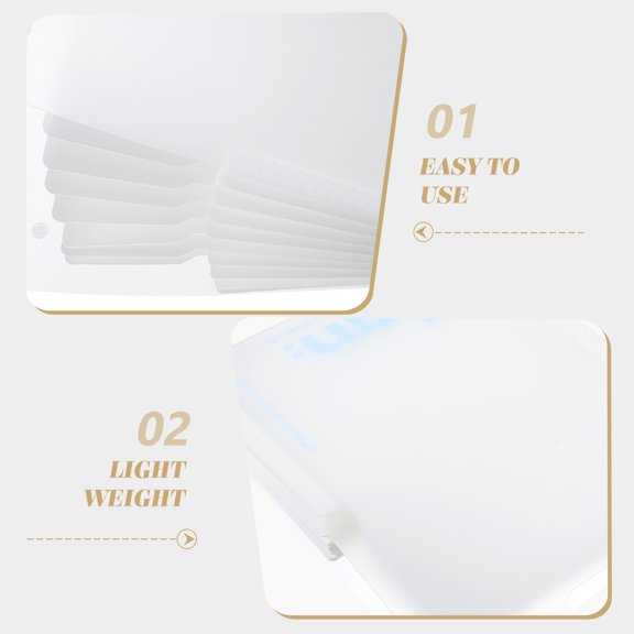REOFLYUP Lightweight White Plastic Accordion File Organizer Folder with Handle for Office Document Storage and Filing