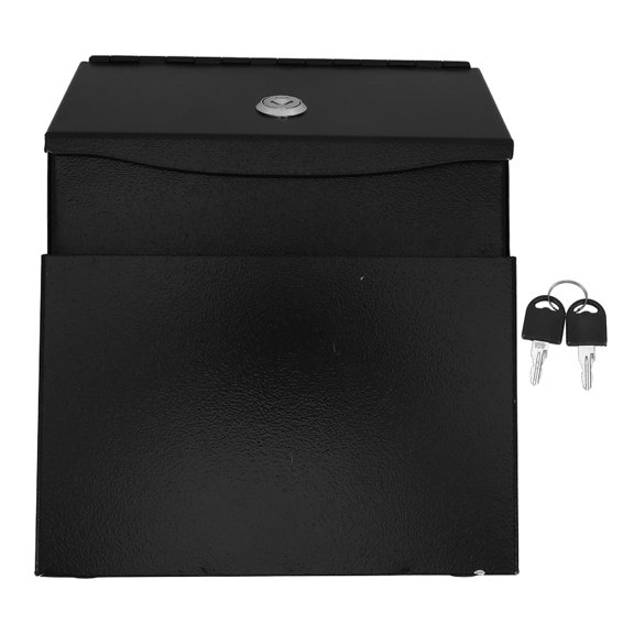 REOFLYUP Metal Ballot Box Black with Lock and Slot for Classroom Voting Donation Collection
