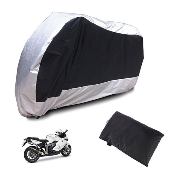 REOFLYUP Motorbike Rain Cover Durable Polyester Fabric Plated Silver with Air Vents and Storage Pouch Outdoor Use