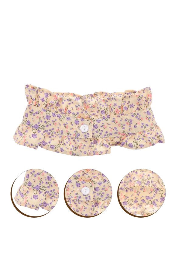 Multi Floral Pleated Ruffled Detachable Fake Collar Blouse Insert for Elegant and Stylish Women's Fashion