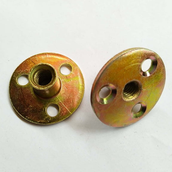 REOFLYUP Nut Inserts for Hardwoods 10Pcs Golden Metal Fastening Round Base