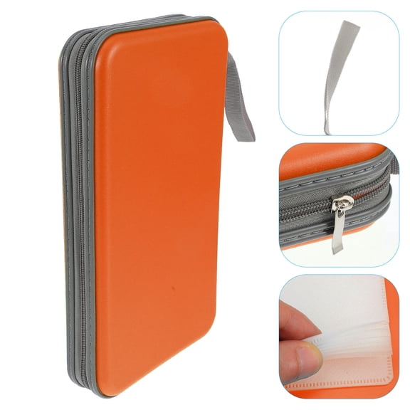 REOFLYUP Orange Cd Storage Case with Carrying Strap for Easy Transport and Dust Isolation