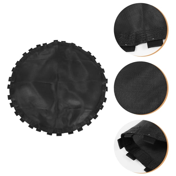 REOFLYUP Black Outdoor Trampoline Replacement Mat with Mesh Fabric and Precise Sewing Detail