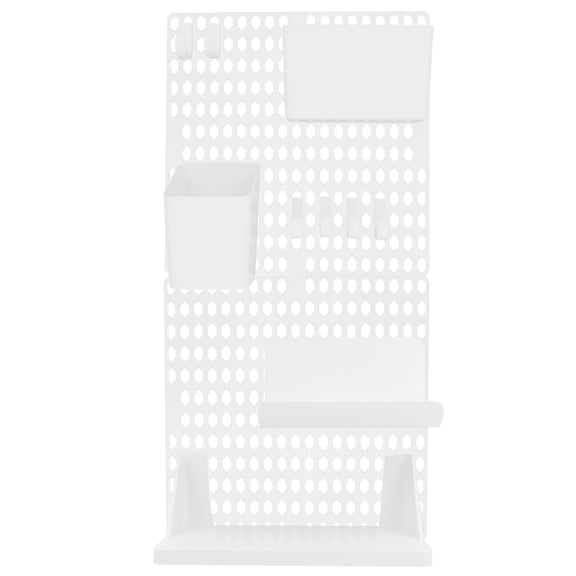 REOFLYUP White Plastic Pegboard Tool Organizer Shelf Accessories for Wall Storage, and Easy to Install