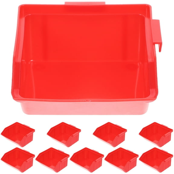 REOFLYUP Plastic Storage Box for Component Storage Red PP Material Stackable Container