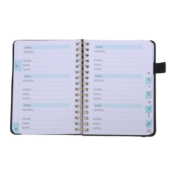 REOFLYUP Personal A6 Address Notebook with Alphabet Dividers for Easy Organization Black