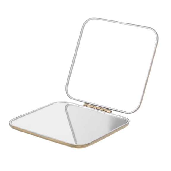 REOFLYUP Pocket Travel Makeup Mirror Foldable Golden Metal Compact with Smooth Operation and Scratch Resistance