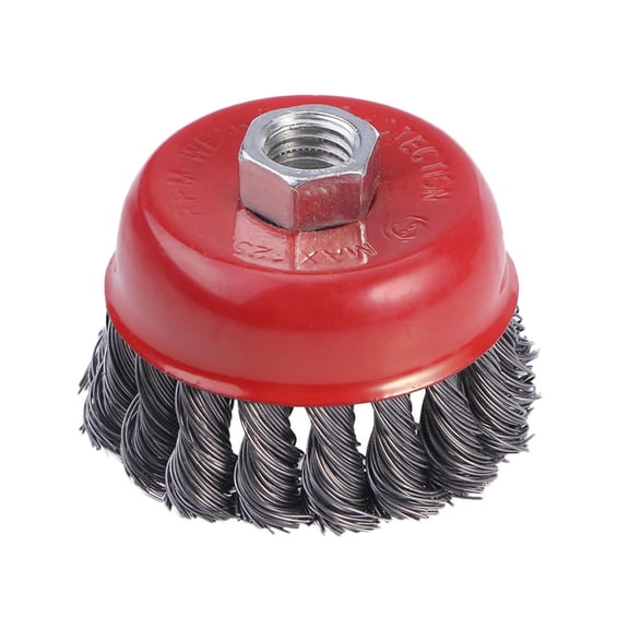 REOFLYUP Red Wire Cup Brush for Polishing, Rust Removal, Oil Paint Stripping, and Scale Cleaning Tool