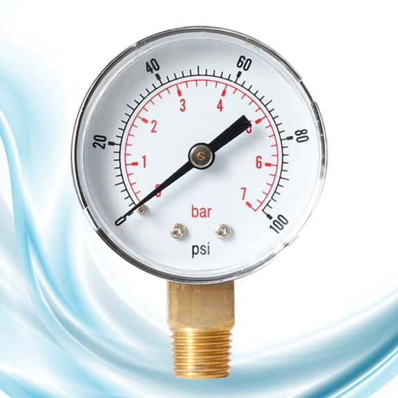 REOFLYUP Portable White Pressure Gauge with Metal Case Clear Reading for Air and Non Corrosive Use